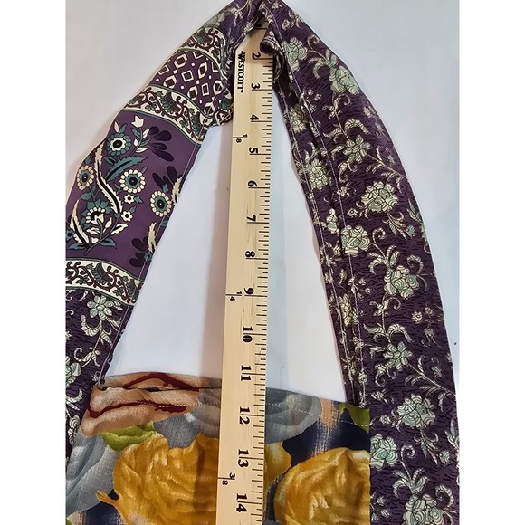 Boho Patchwork Tote Bag Shoulder Bag 100% Silk Handmade‎ - Picture 8 of 9